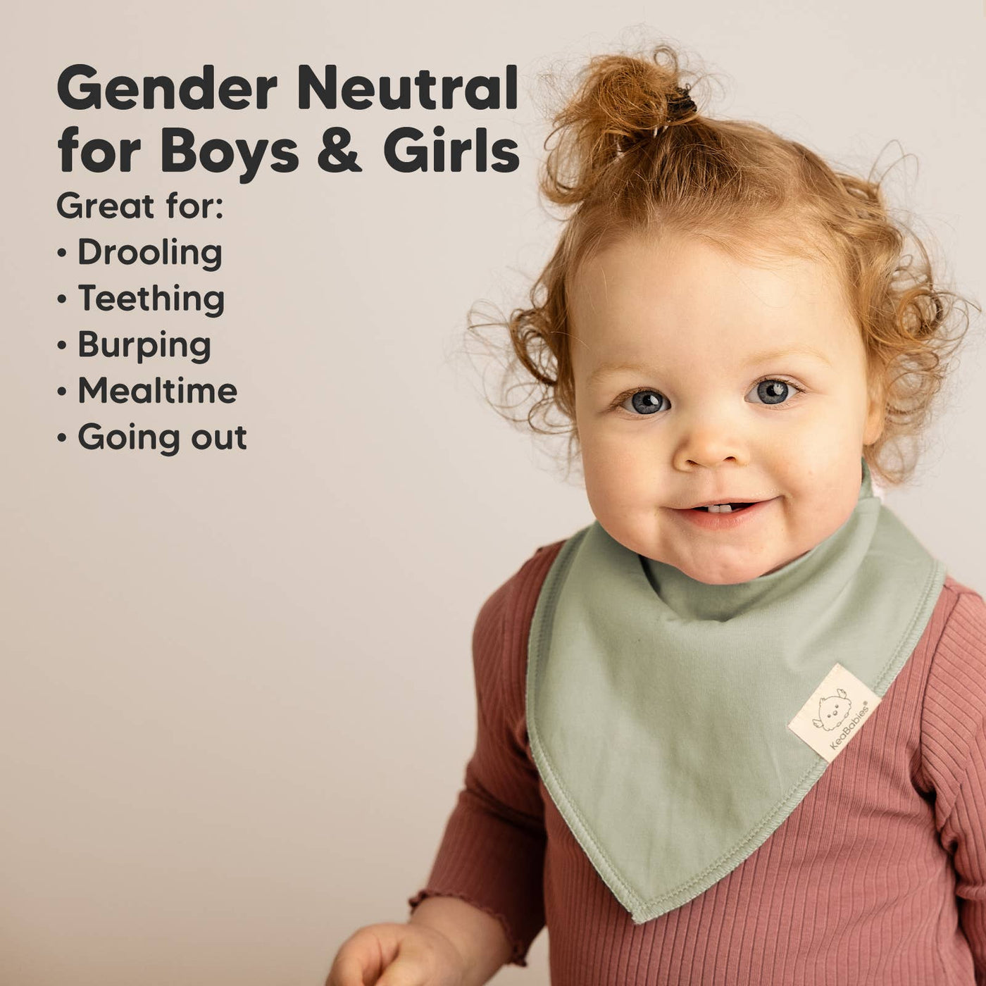 KeaBabies 8-pack Baby Bandana Bibs, Basics