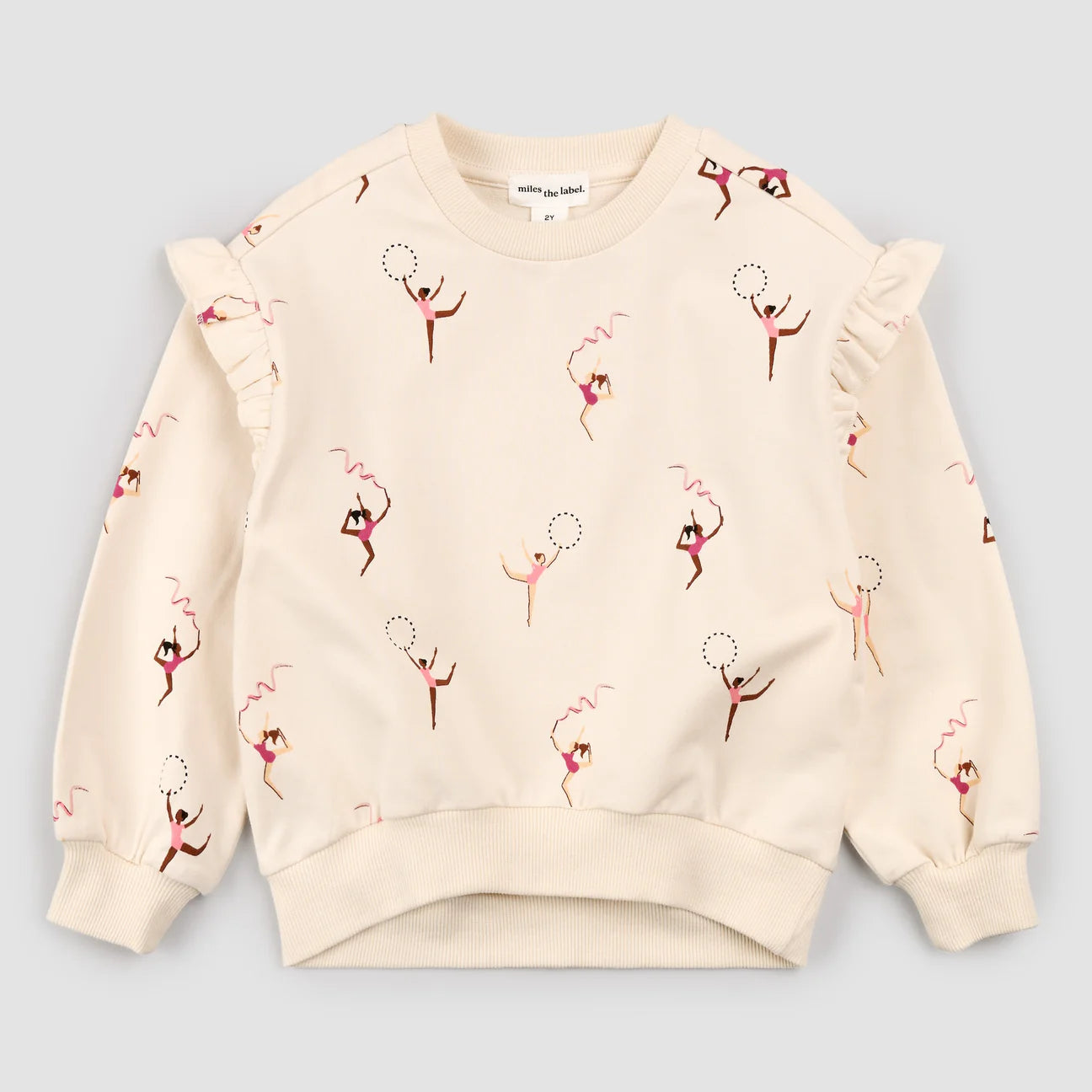 Miles the Label Gymnast Print on Birch LS Knit Top

Beige