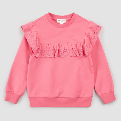 Miles the Label Confetti Eyelet Detail LS Knit Top

Pink