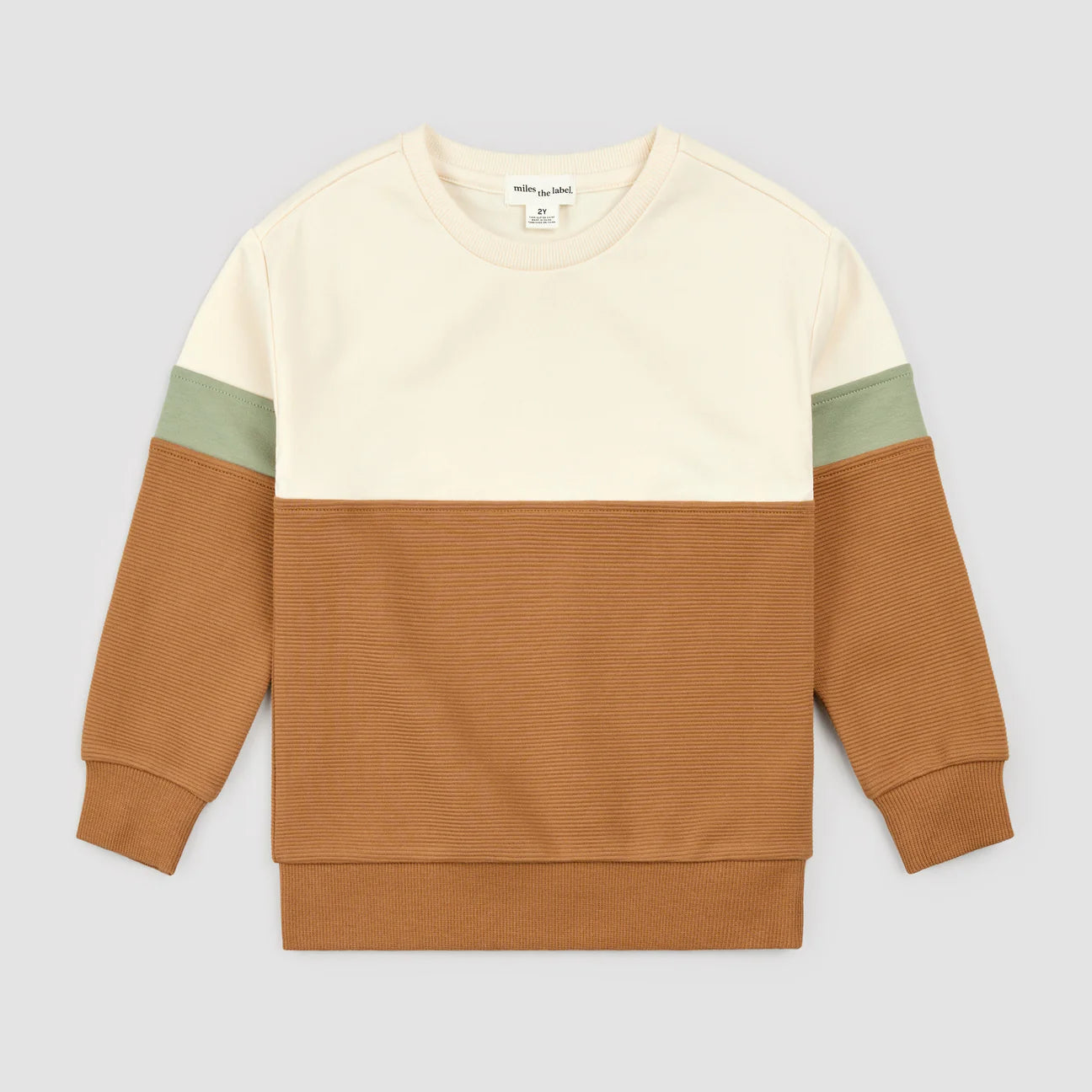 Miles the Label Sienna Ottoman Color Block Sweatshirt

Camel/Sage/Cream