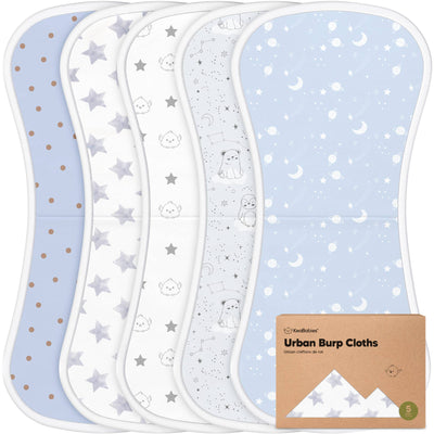 KeaBabies 5-Pack Urban Burp Cloths, Constellation