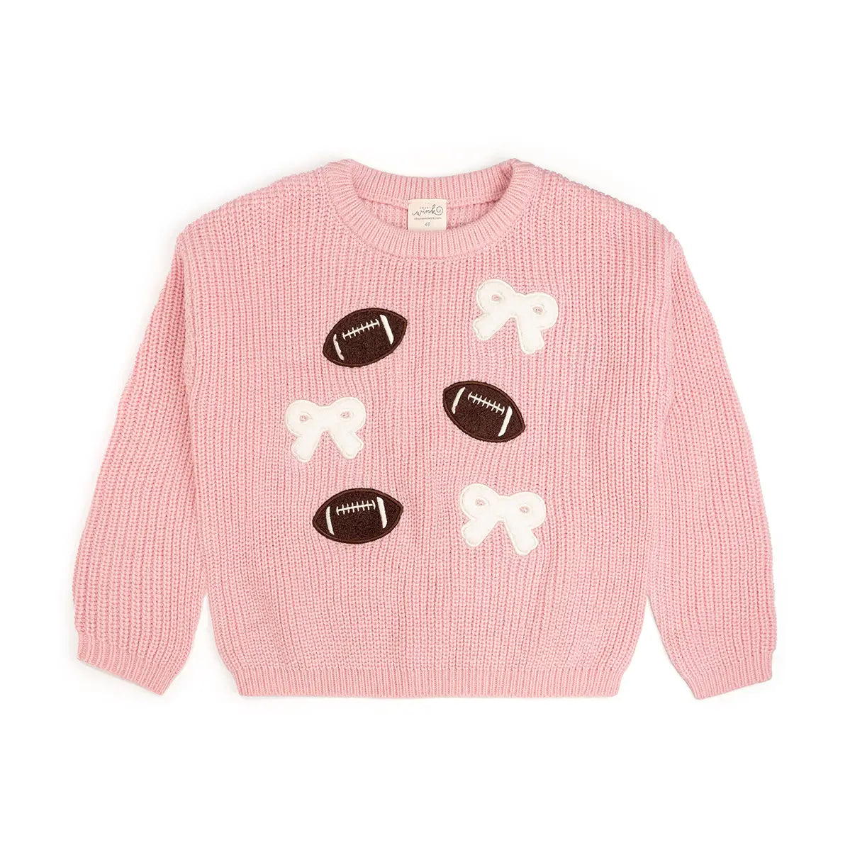 Sweet Wink Football Bows Patch Sweater
Pink