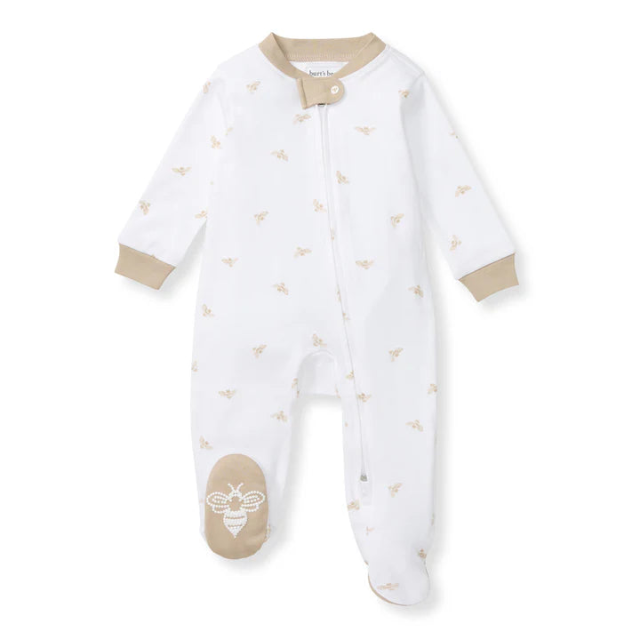 Burt's Bees Sleep &amp; Play One Piece + Asst Prints - Golden Bee - Hummus