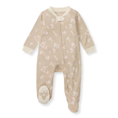 Burt's Bees Sleep &amp; Play One Piece + Asst Prints - Whimsical Floral - Hummus