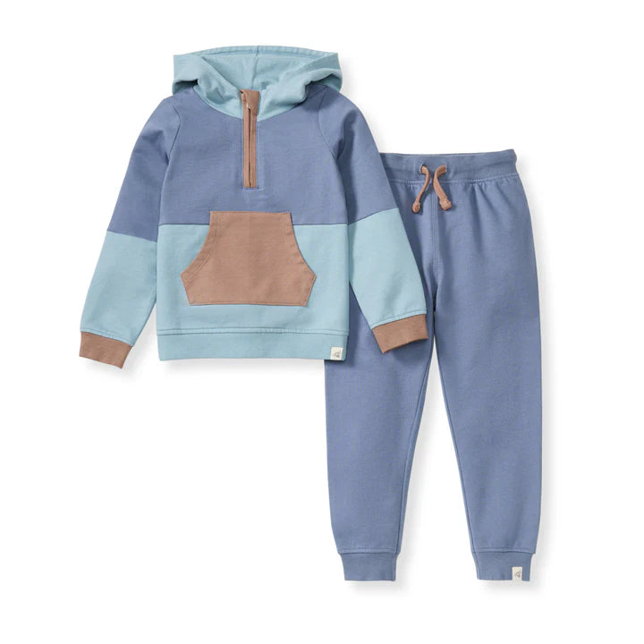 Burt's Bees Color Blocked Zip Sweatshirt 2 Piece Set - Flint