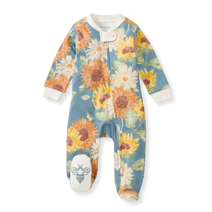 Burt's Bees Sleep &amp; Play One Piece + Asst Prints - Sunflowers