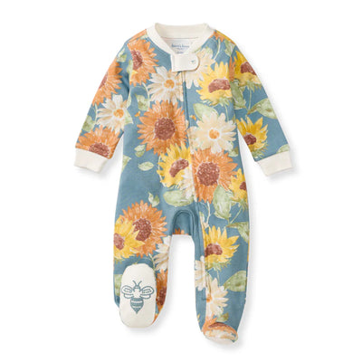 Burt's Bees Sleep &amp; Play One Piece + Asst Prints - Sunflowers