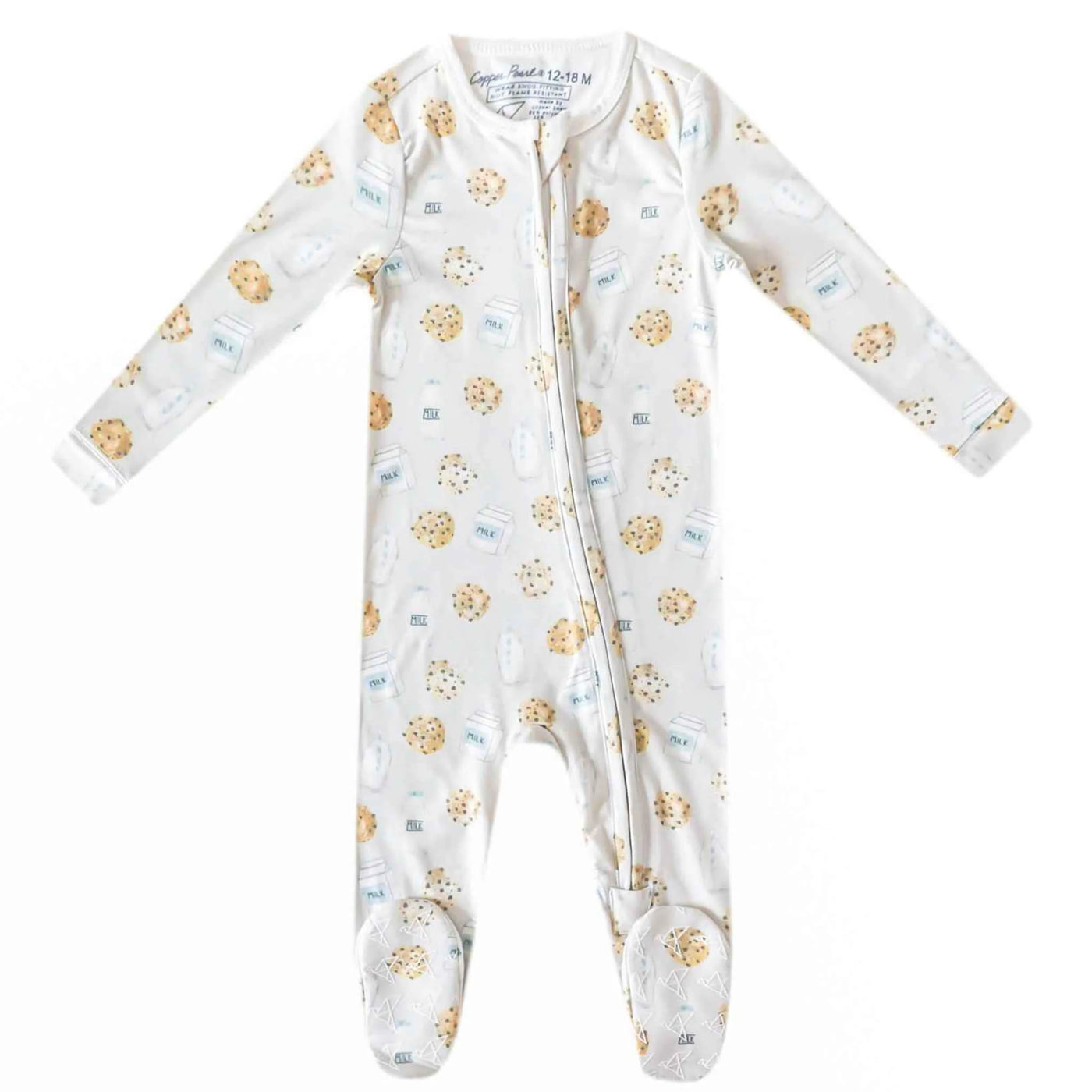 Copper Pearl Zip Up Footie Pajama Chip