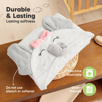 KeaBabies Playpals Hooded Baby Bath Towels, Ella