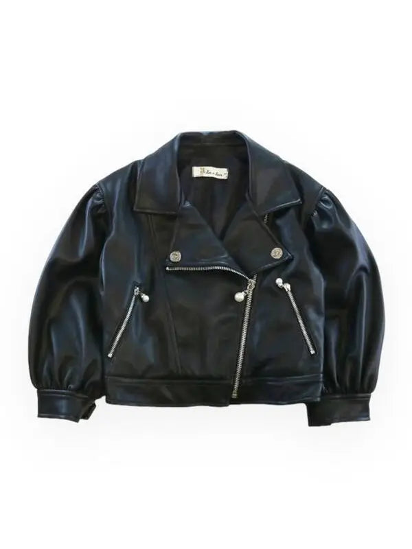 Doe a Dear Lantern Sleeve Leather Jacket