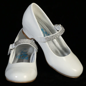 Mia Girls Shoes w/ 1" Heel & Rhinestone Strap